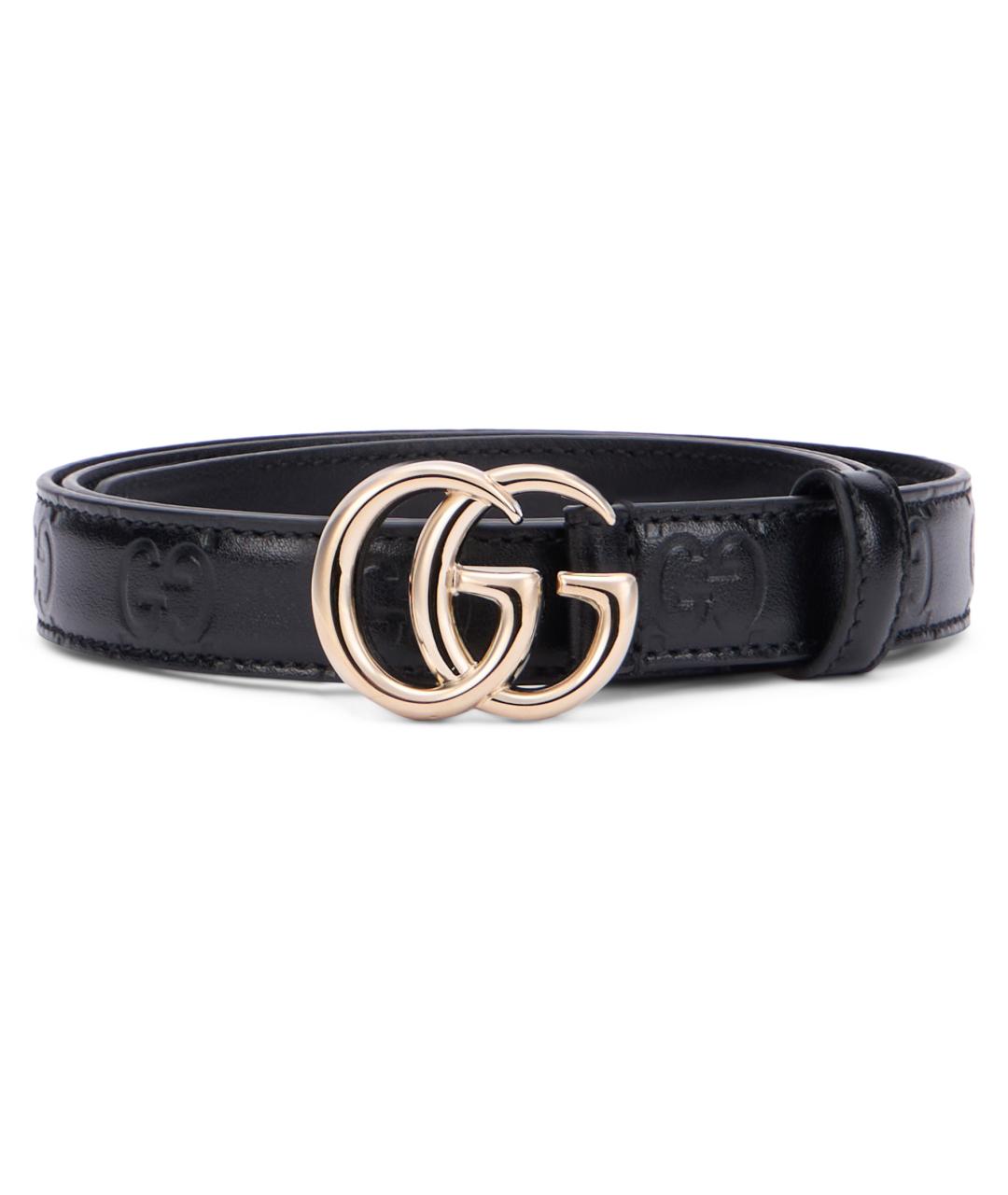 GUCCI Черный кожаный ремень, фото 1