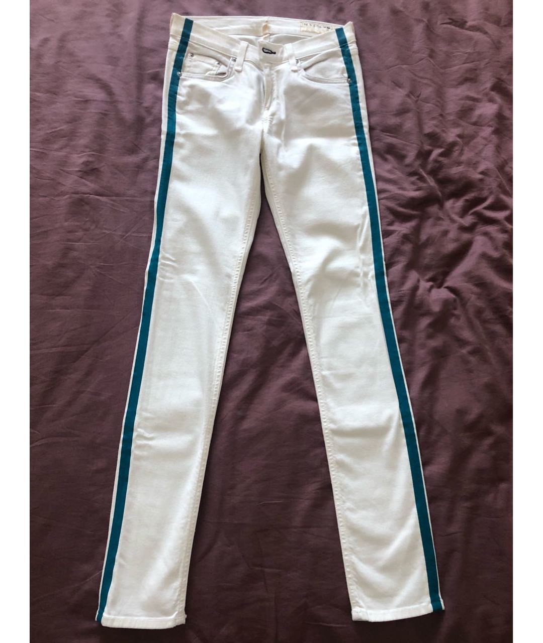 RAG&BONE Белые хлопковые брюки узкие, фото 3