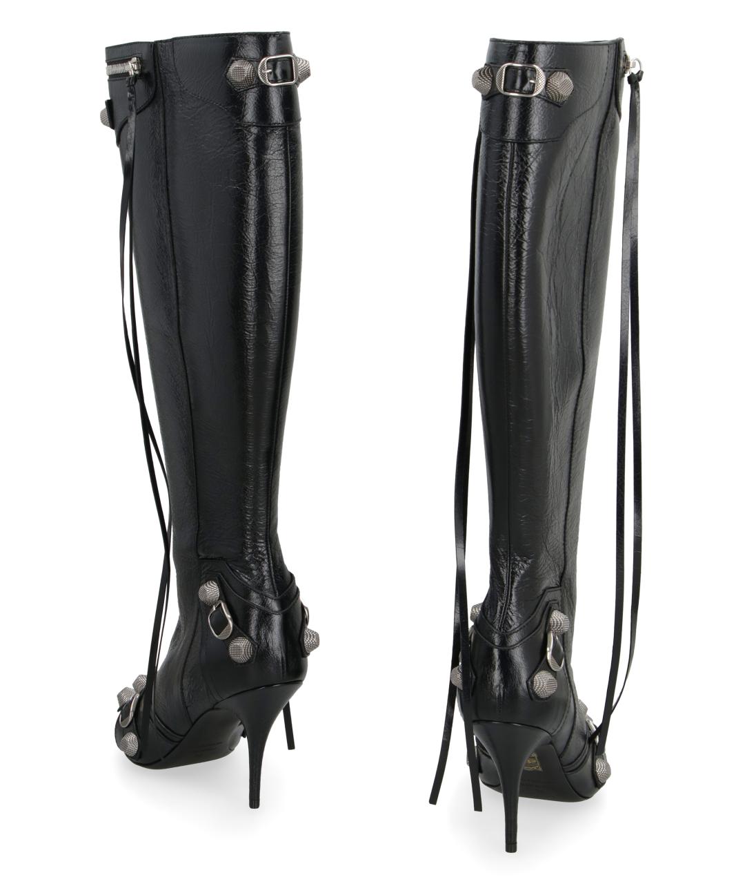 BALENCIAGA Черные кожаные сапоги, фото 3