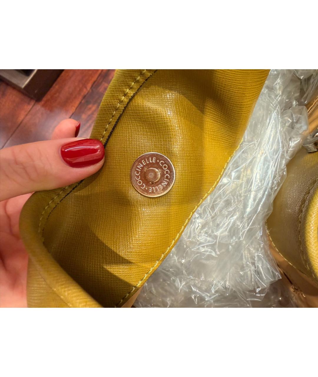 COCCINELLE Зеленая сумка тоут из искусственной кожи, фото 4