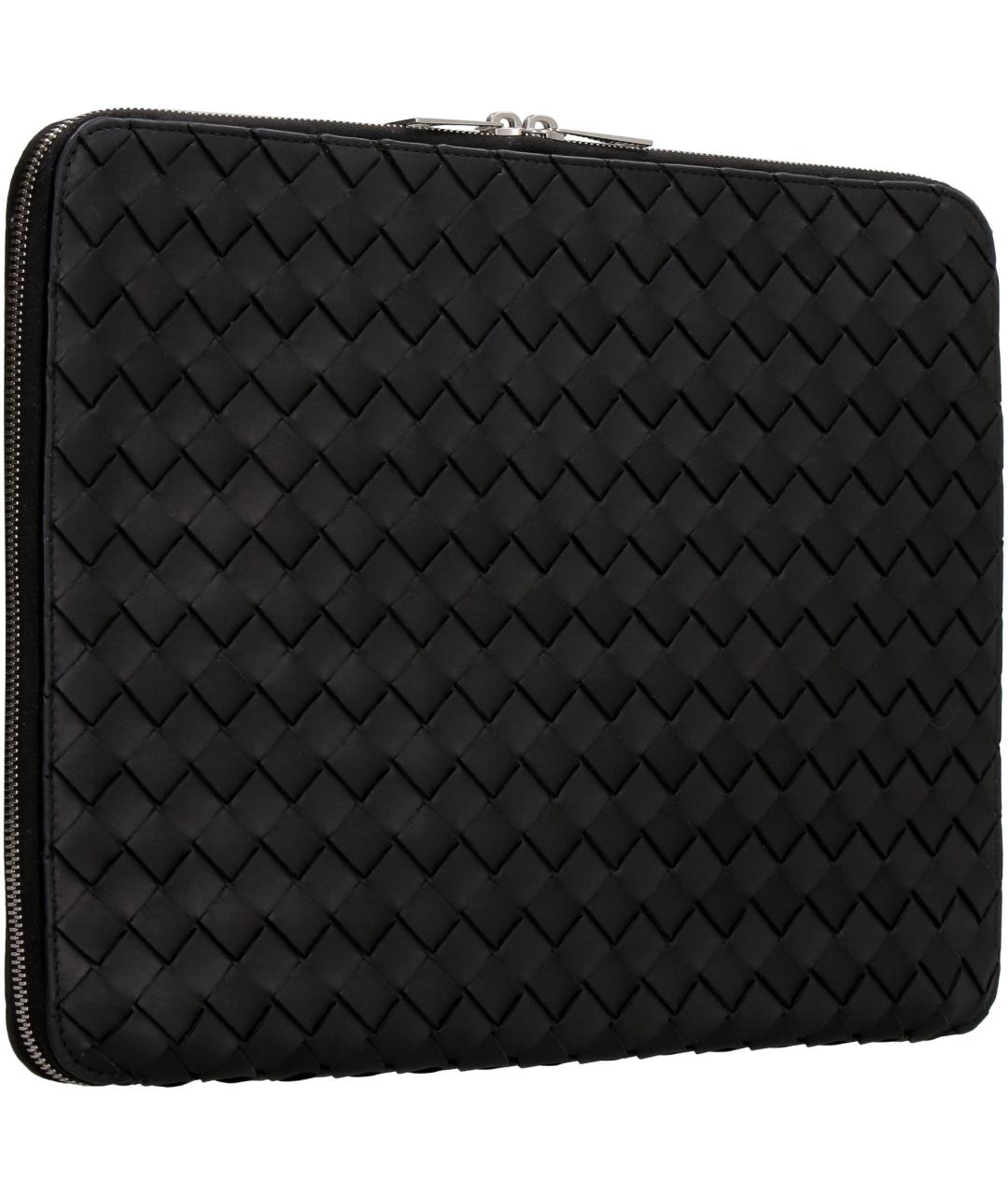 BOTTEGA VENETA Черная кожаная папка для документов, фото 3