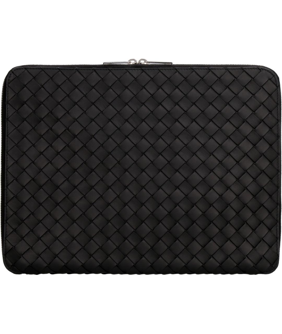 BOTTEGA VENETA Черная кожаная папка для документов, фото 2