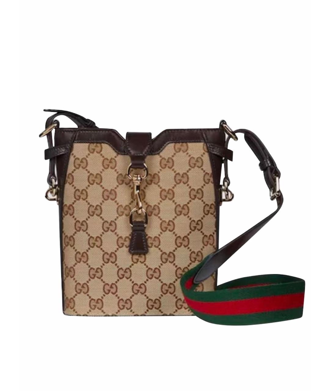 GUCCI Коричневая кожаная сумка на плечо, фото 1