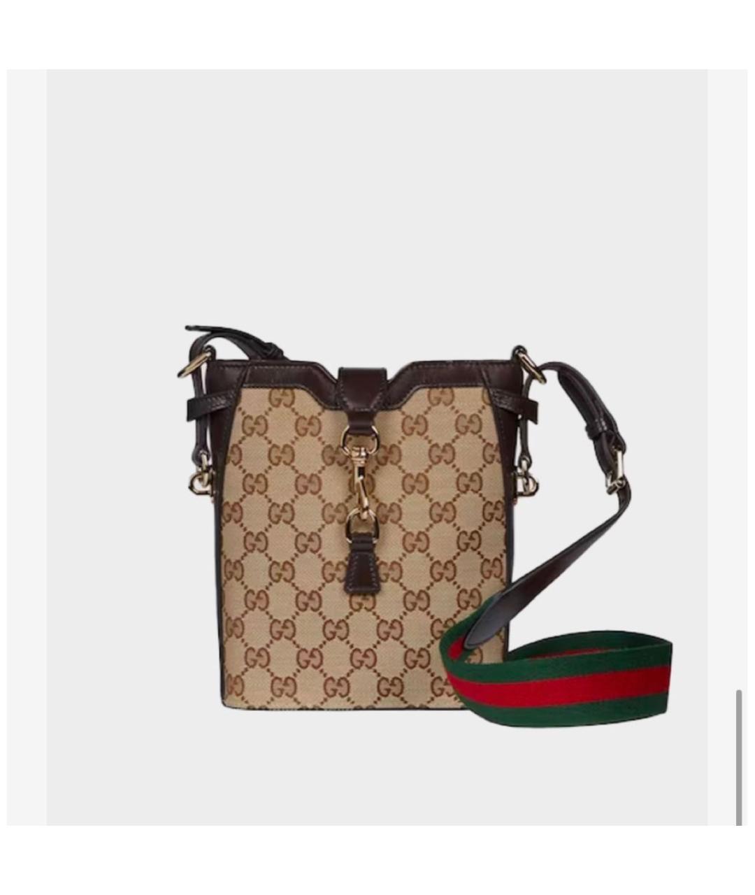 GUCCI Коричневая кожаная сумка на плечо, фото 6