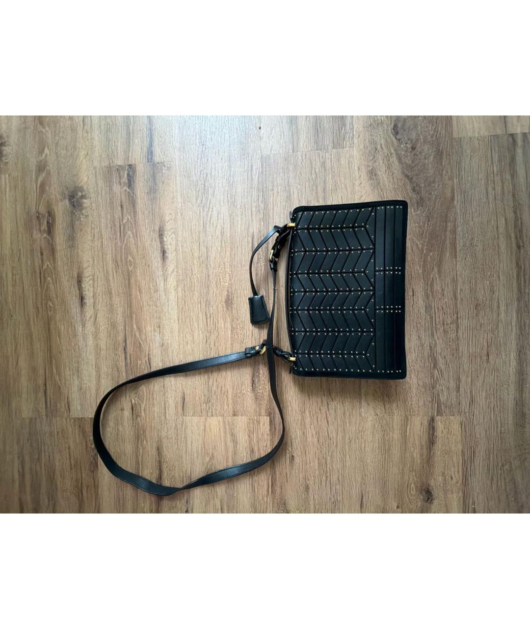 FERRAGAMO Черная кожаная сумка через плечо, фото 3