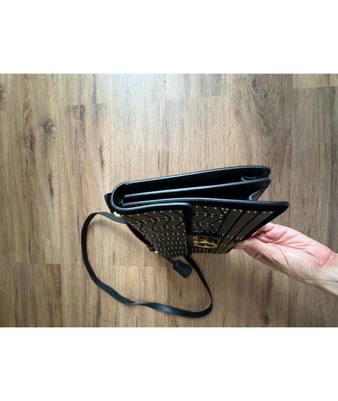 FERRAGAMO Черная кожаная сумка через плечо, фото 2