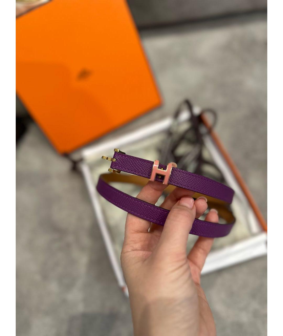HERMES Фиолетовый ремень, фото 2