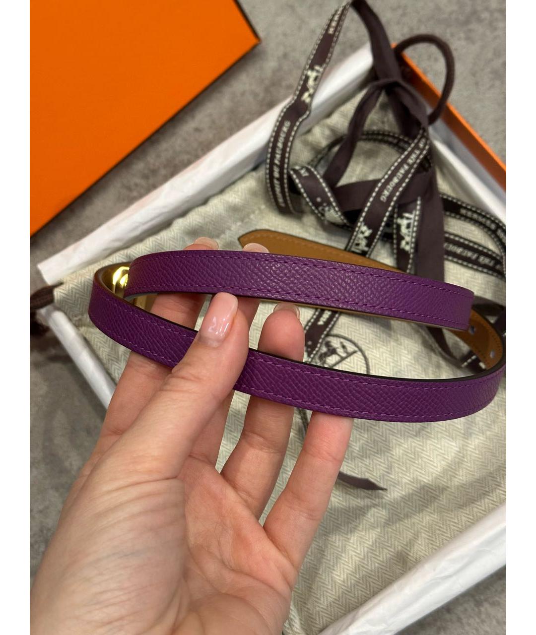 HERMES Фиолетовый ремень, фото 4