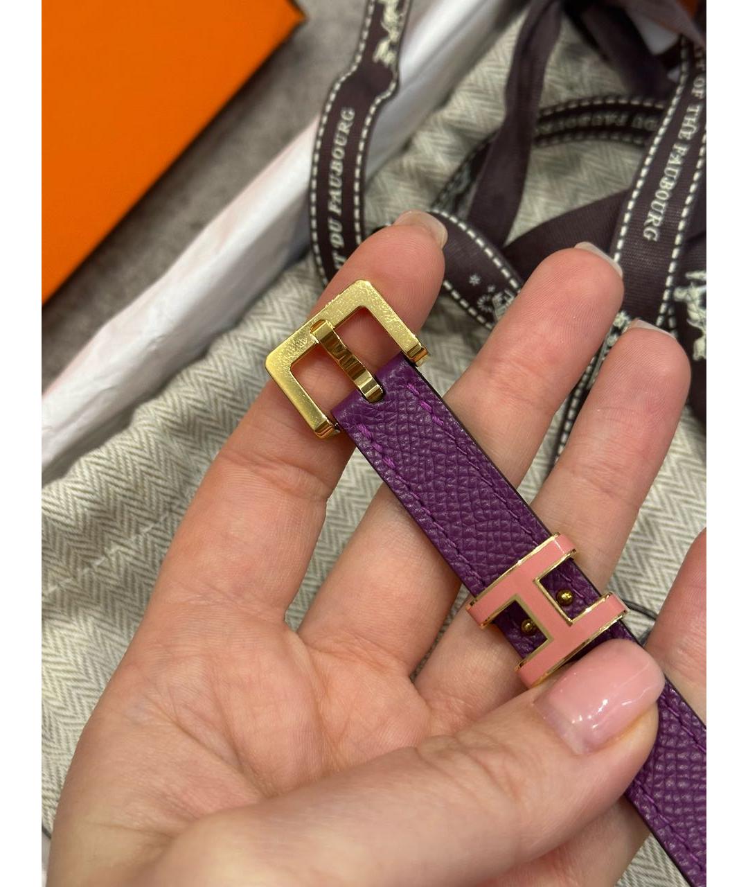 HERMES Фиолетовый ремень, фото 8
