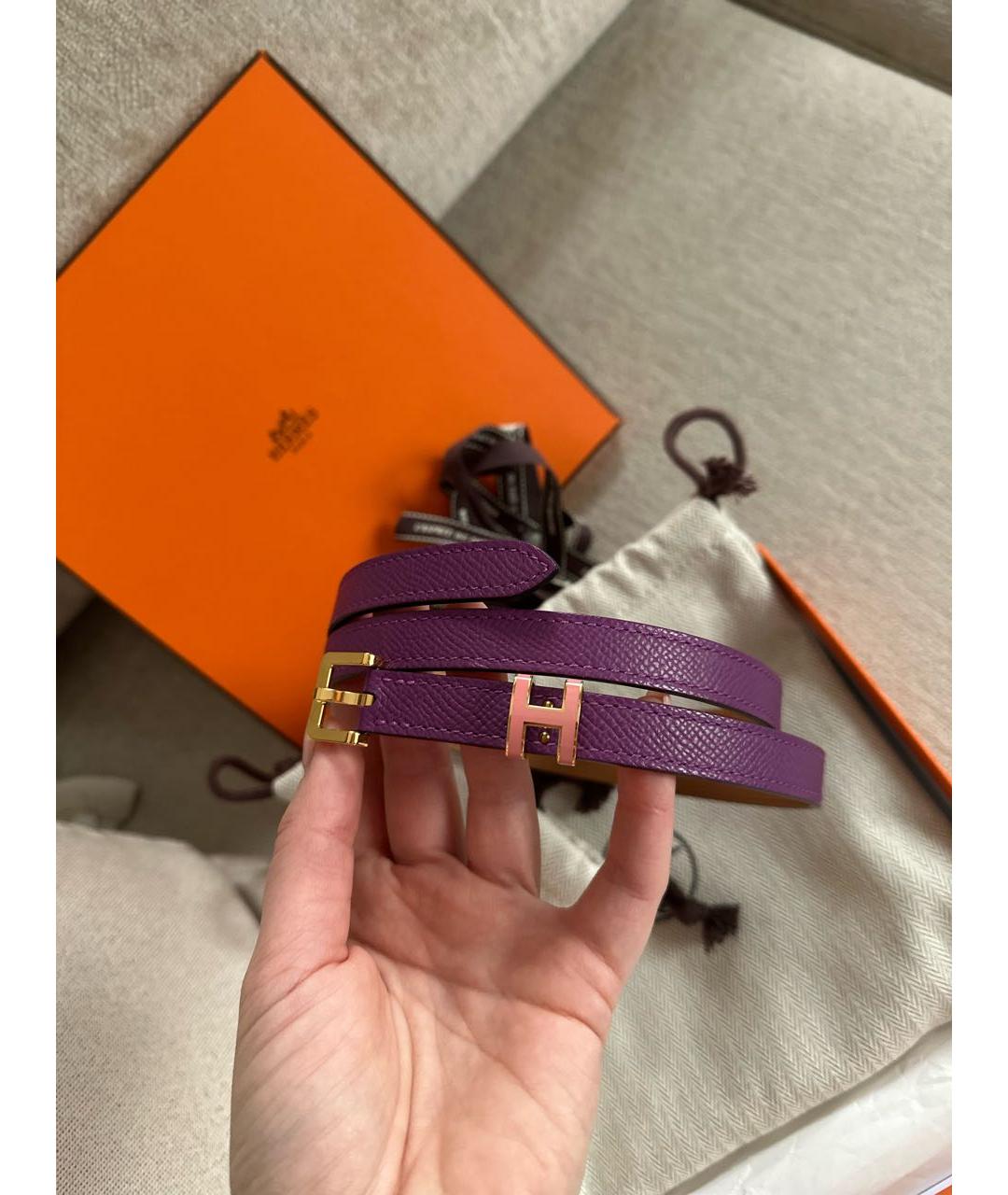 HERMES Фиолетовый ремень, фото 9