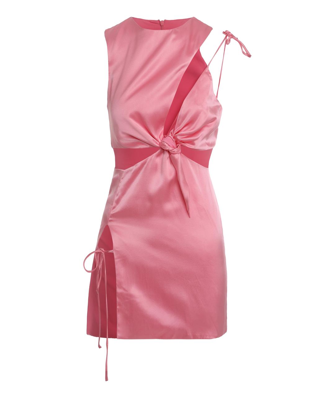 MOTHER Розовое шелковое коктейльное платье, фото 1
