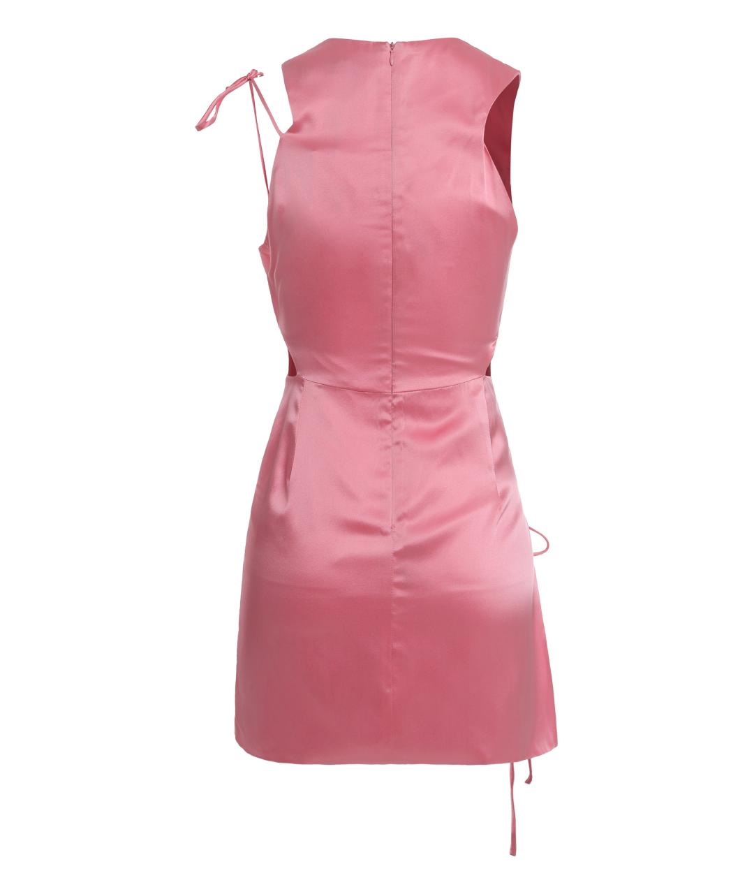 MOTHER Розовое шелковое коктейльное платье, фото 2