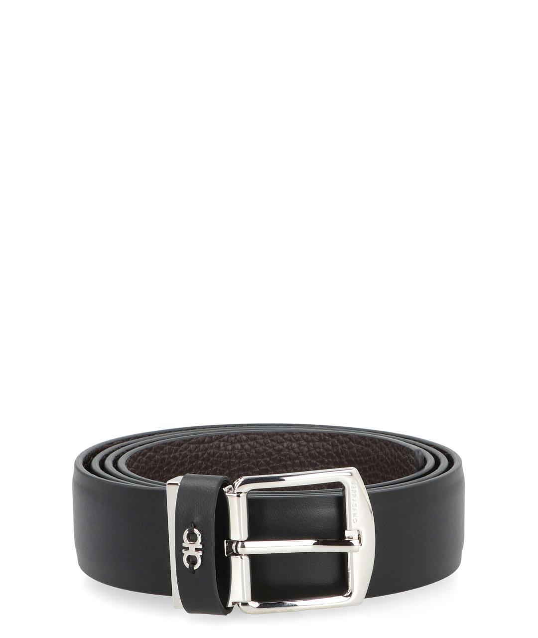 FERRAGAMO Черный кожаный ремень, фото 1