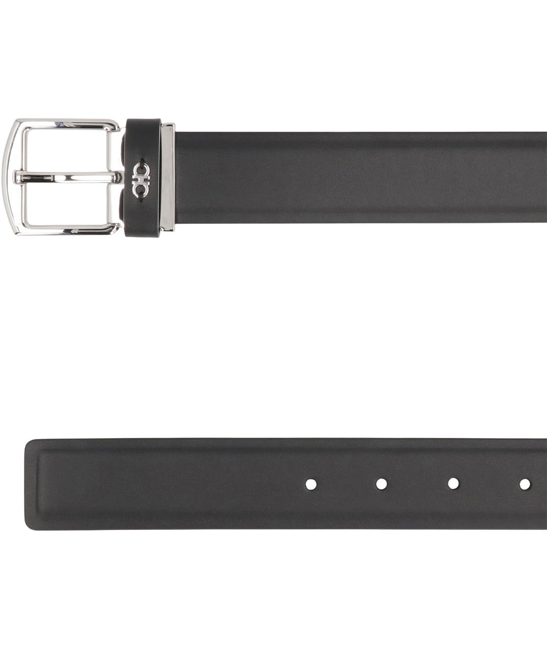 FERRAGAMO Черный кожаный ремень, фото 3