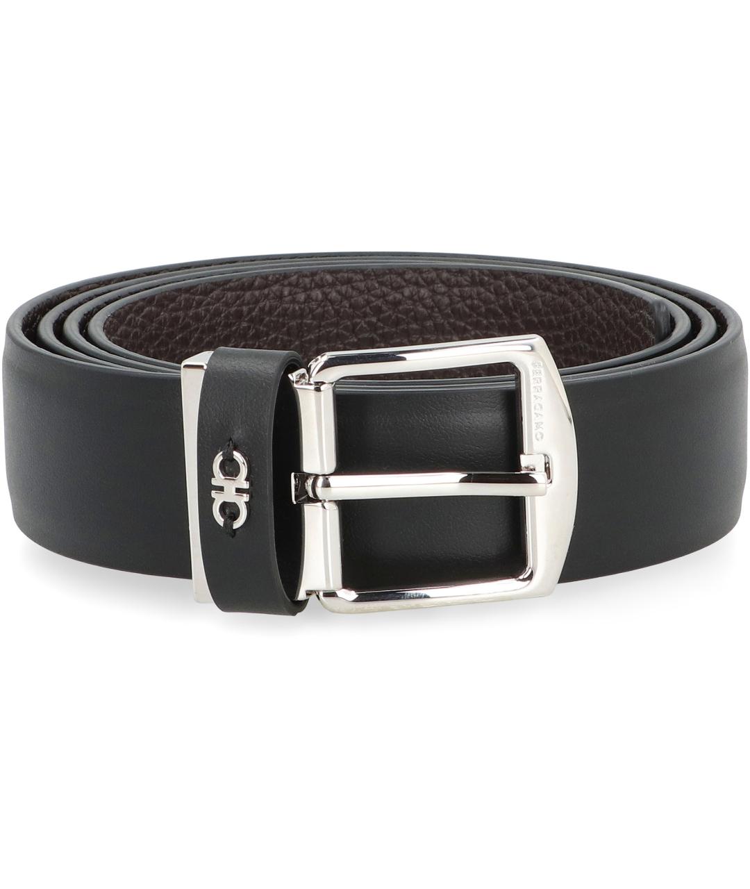 FERRAGAMO Черный кожаный ремень, фото 2
