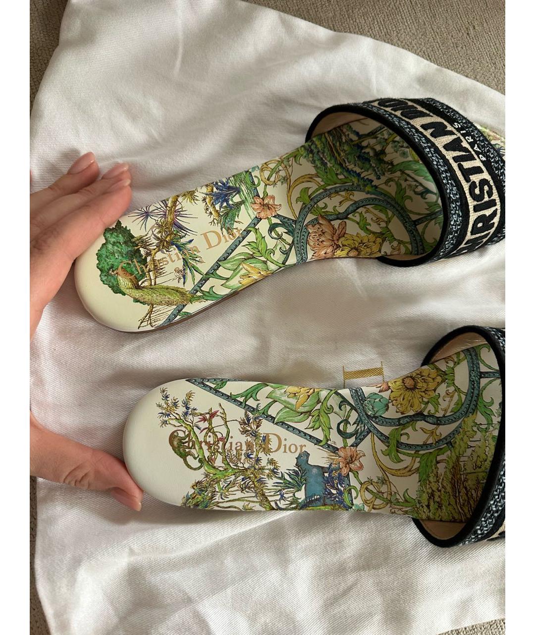 CHRISTIAN DIOR Зеленые шлепанцы, фото 6