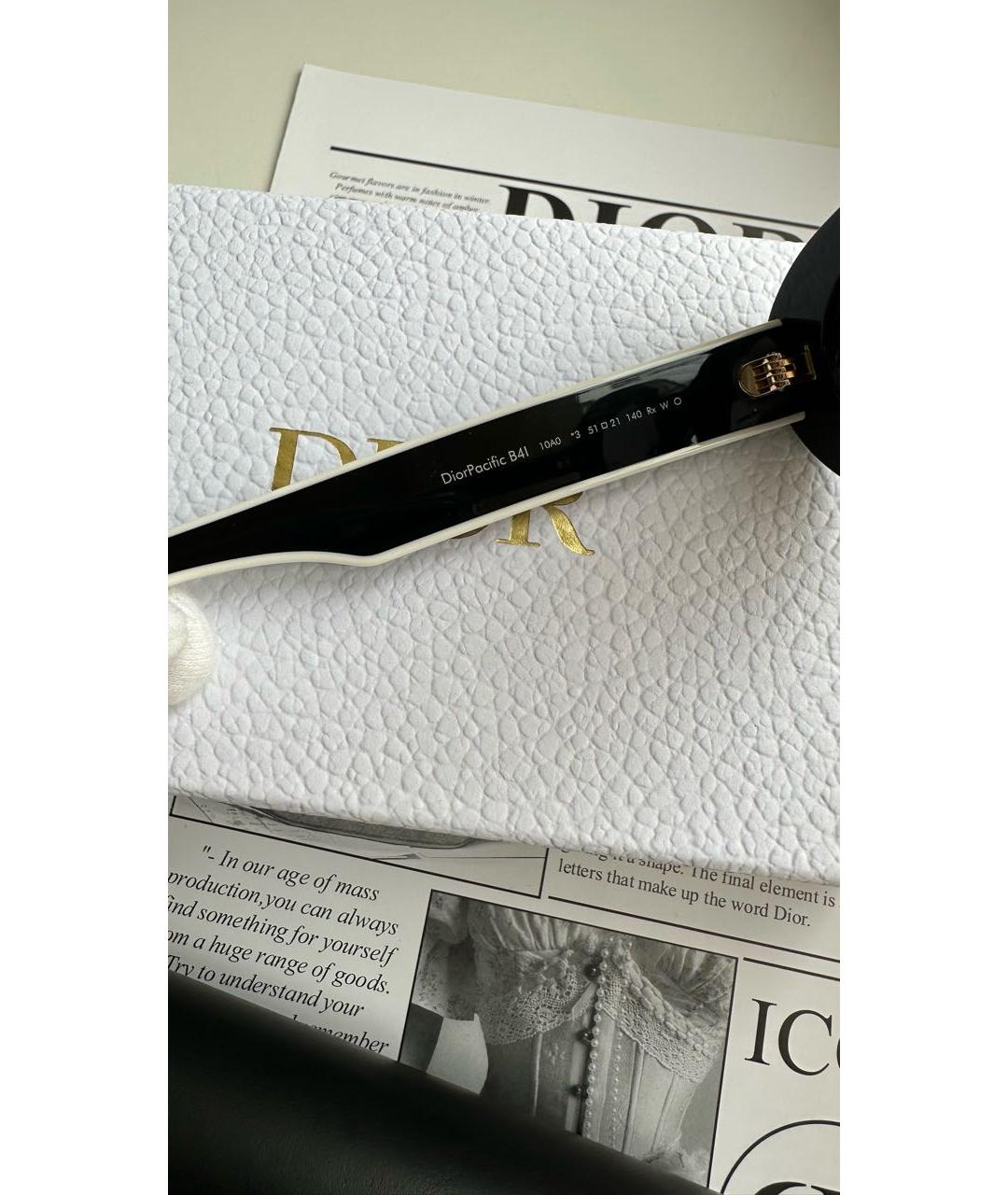 CHRISTIAN DIOR Черные пластиковые солнцезащитные очки, фото 4