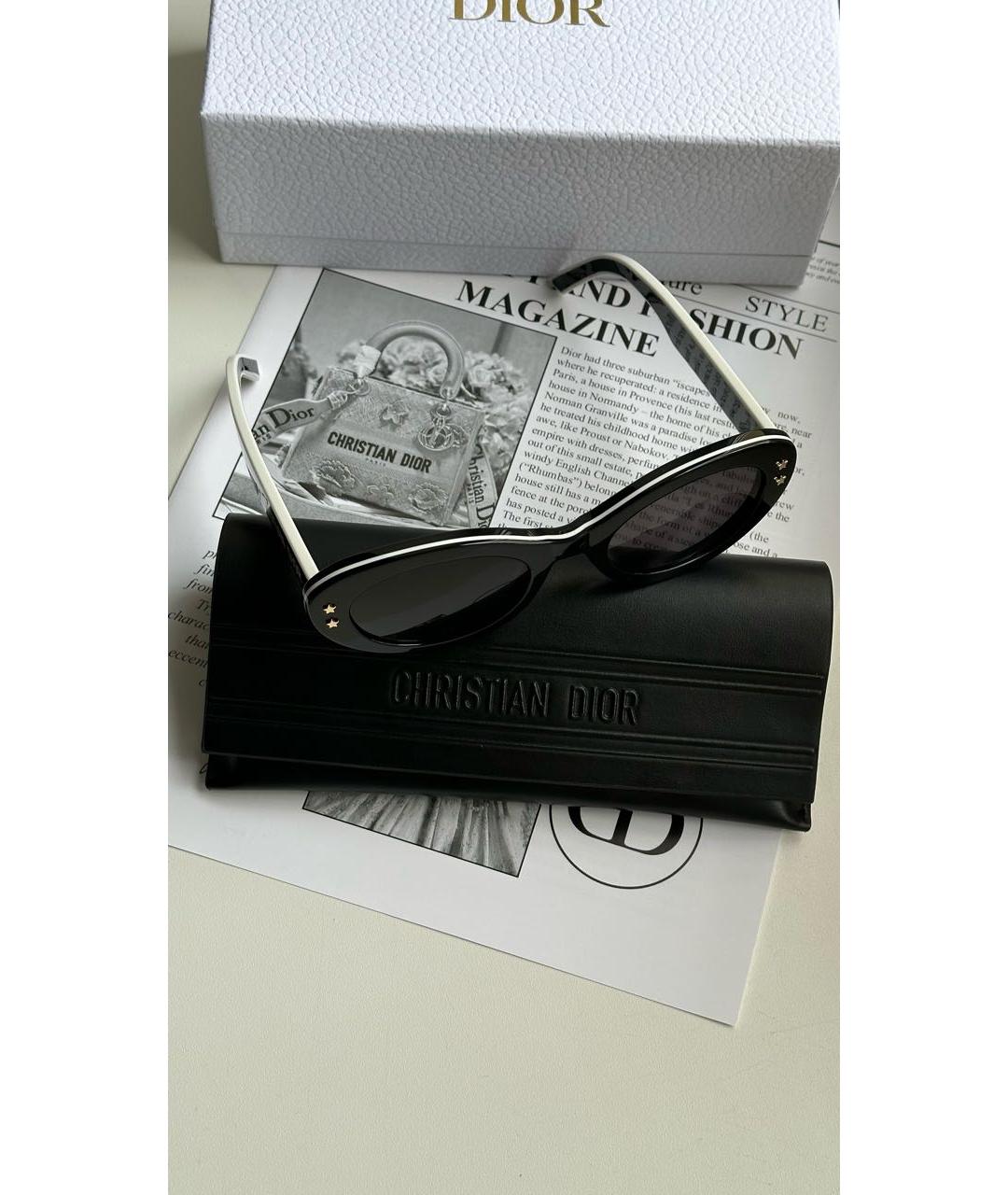 CHRISTIAN DIOR Черные пластиковые солнцезащитные очки, фото 5