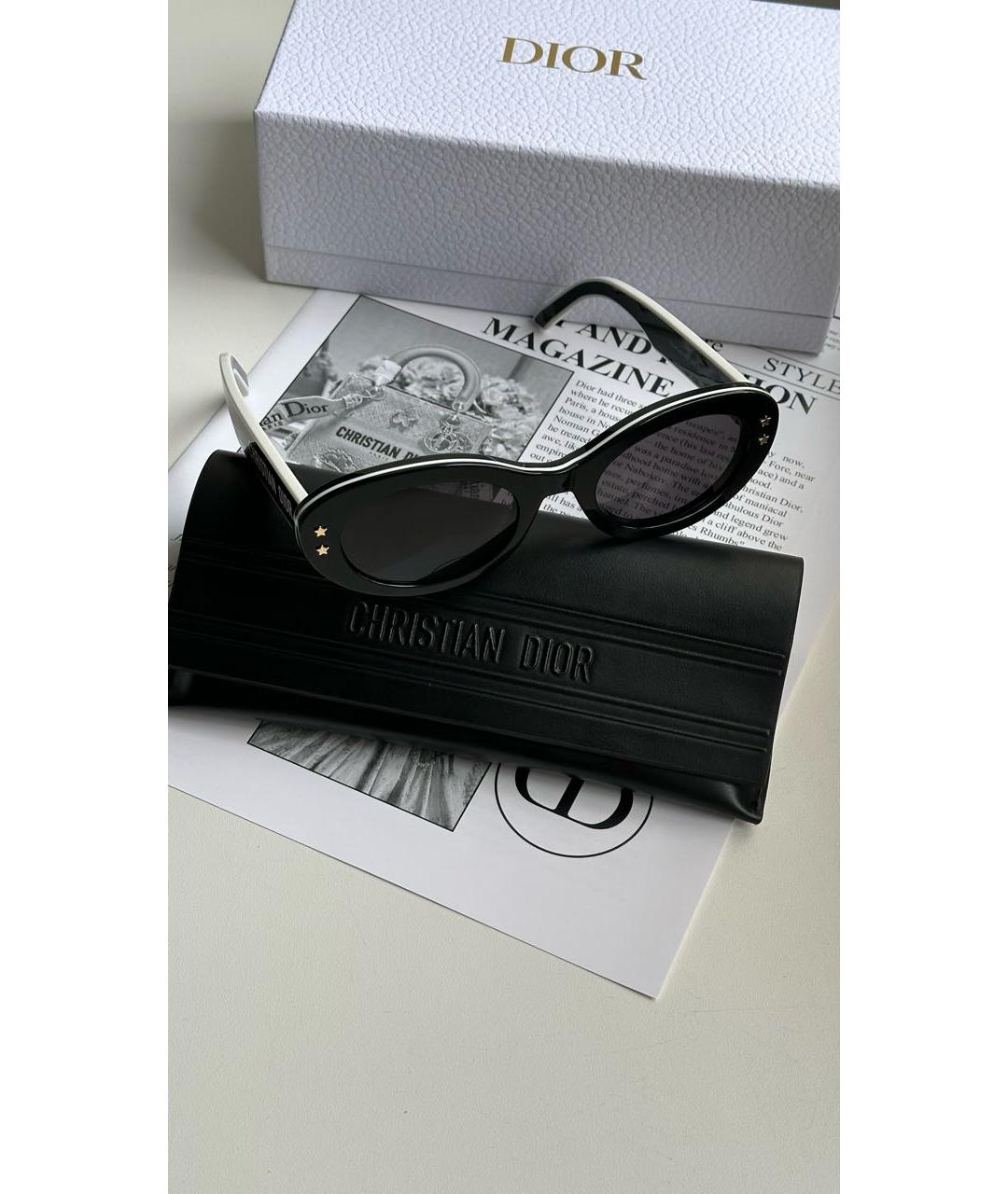 CHRISTIAN DIOR Черные пластиковые солнцезащитные очки, фото 2