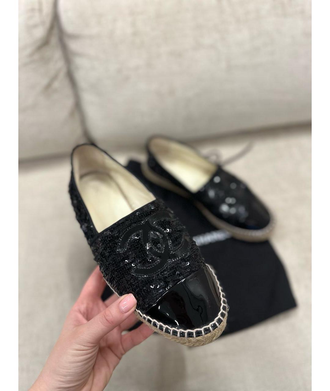CHANEL Черные эспадрильи, фото 2