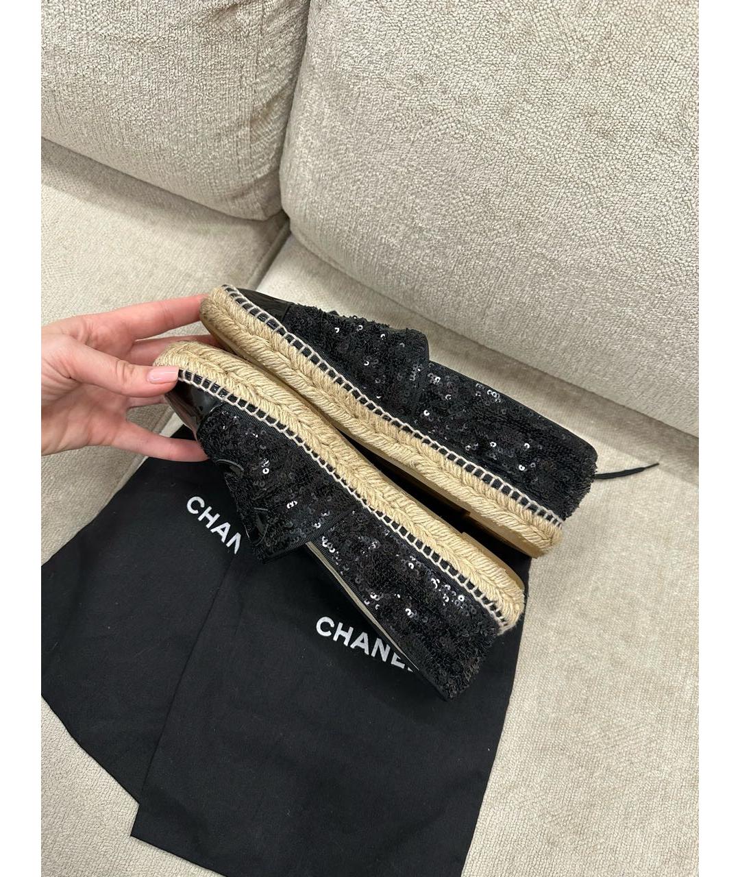 CHANEL Черные эспадрильи, фото 3