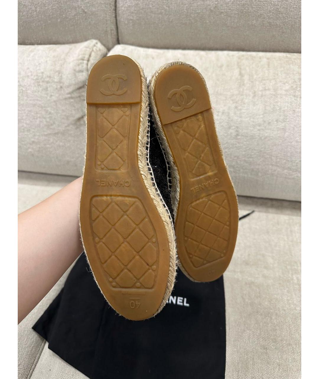 CHANEL Черные эспадрильи, фото 5
