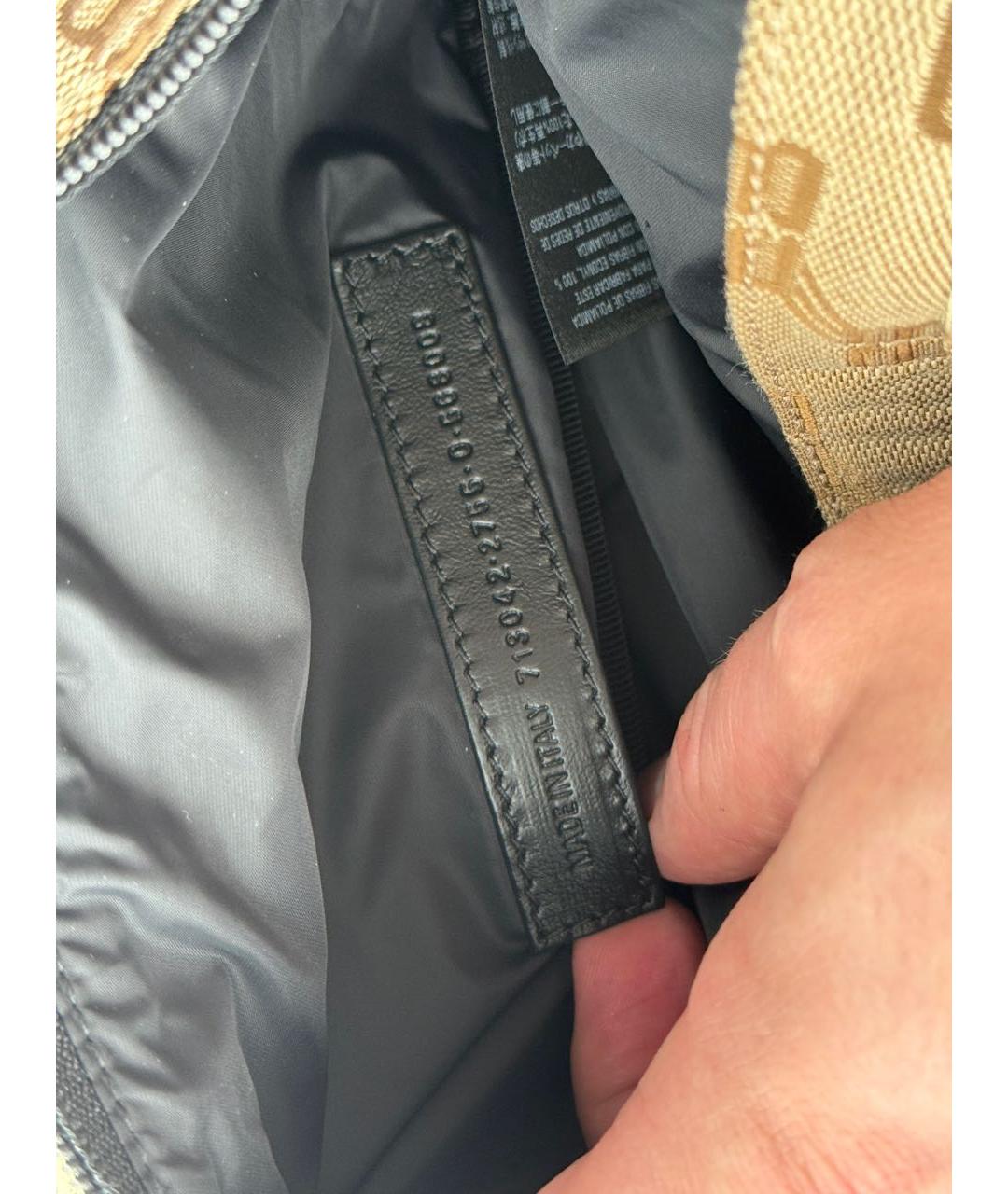 BALENCIAGA Коричневая тканевая сумка на плечо, фото 8