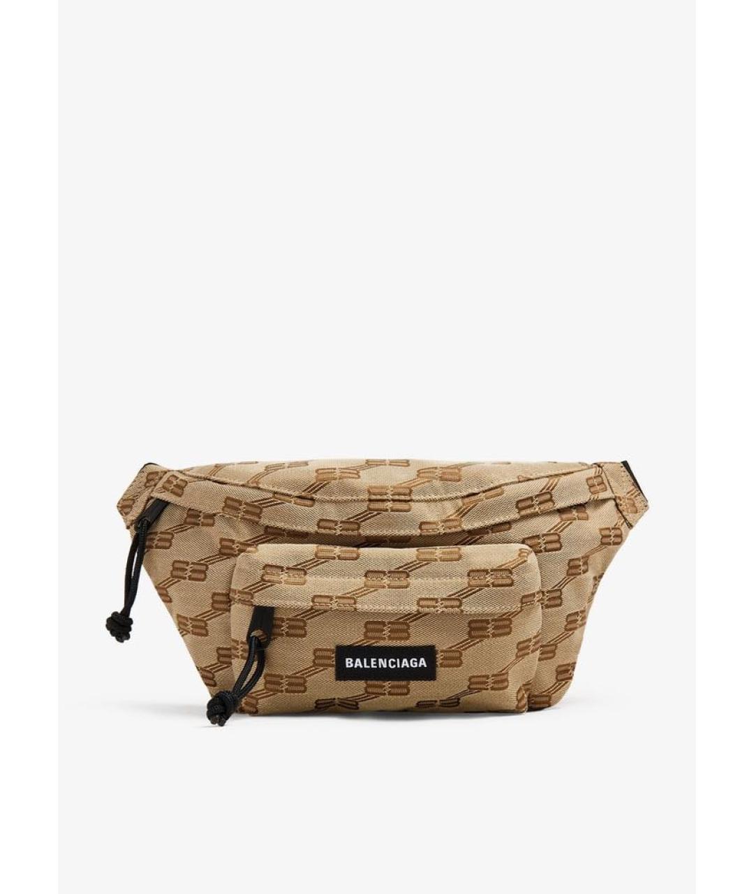 BALENCIAGA Коричневая тканевая сумка на плечо, фото 9