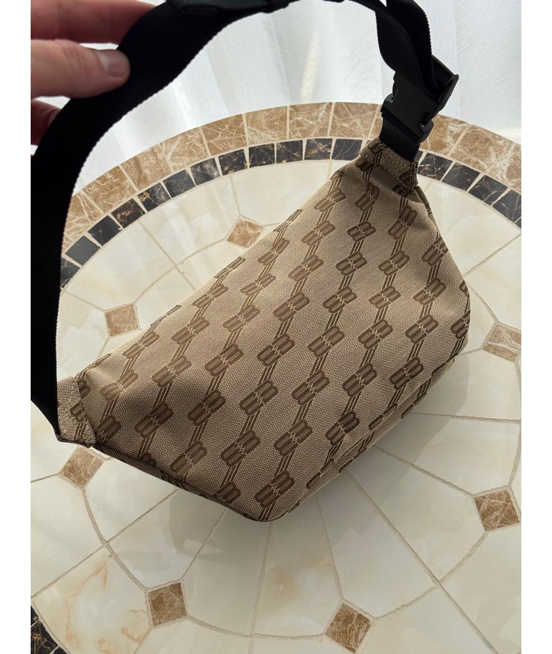 BALENCIAGA Коричневая тканевая сумка на плечо, фото 4