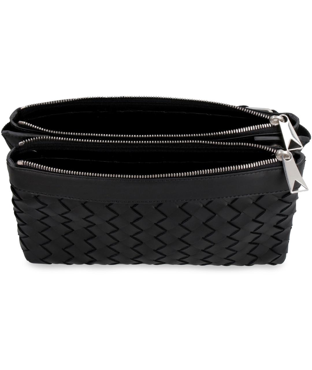 BOTTEGA VENETA Черная кожаная сумка на плечо, фото 5