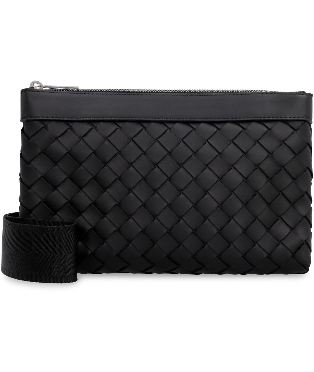 BOTTEGA VENETA Черная кожаная сумка на плечо, фото 2