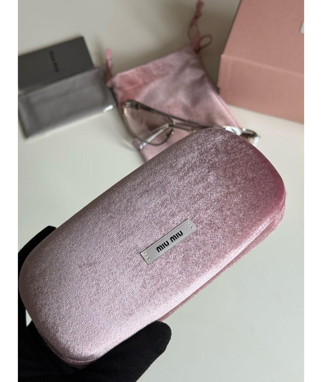 MIU MIU Серебряные металлические солнцезащитные очки, фото 6