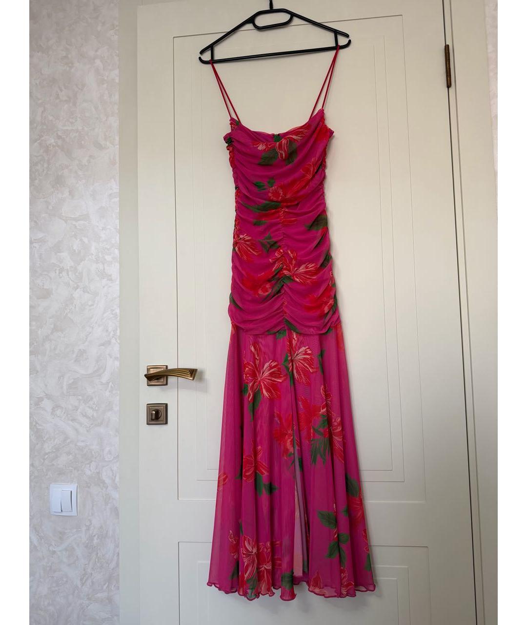 PINKO Фуксия полиэстеровое платье, фото 4