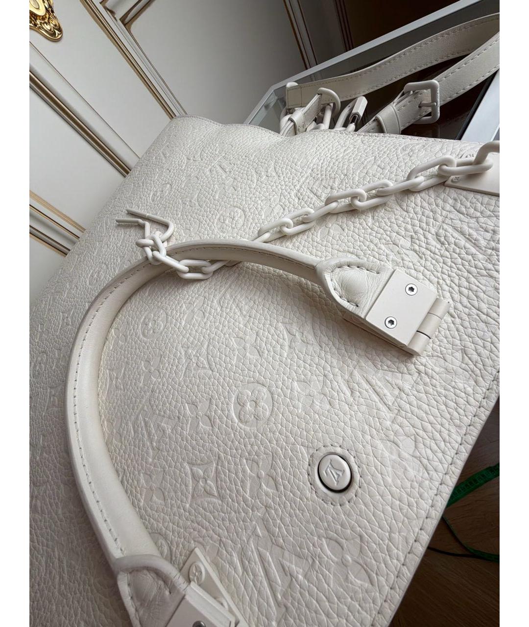 LOUIS VUITTON Белая кожаная сумка с короткими ручками, фото 7