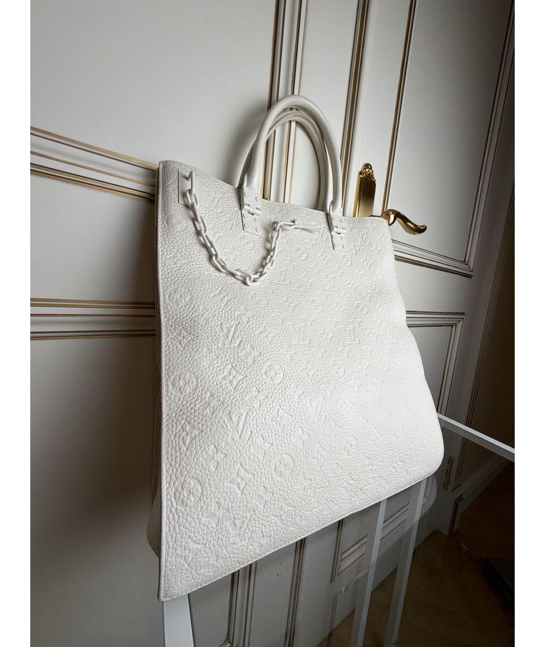 LOUIS VUITTON Белая кожаная сумка с короткими ручками, фото 2