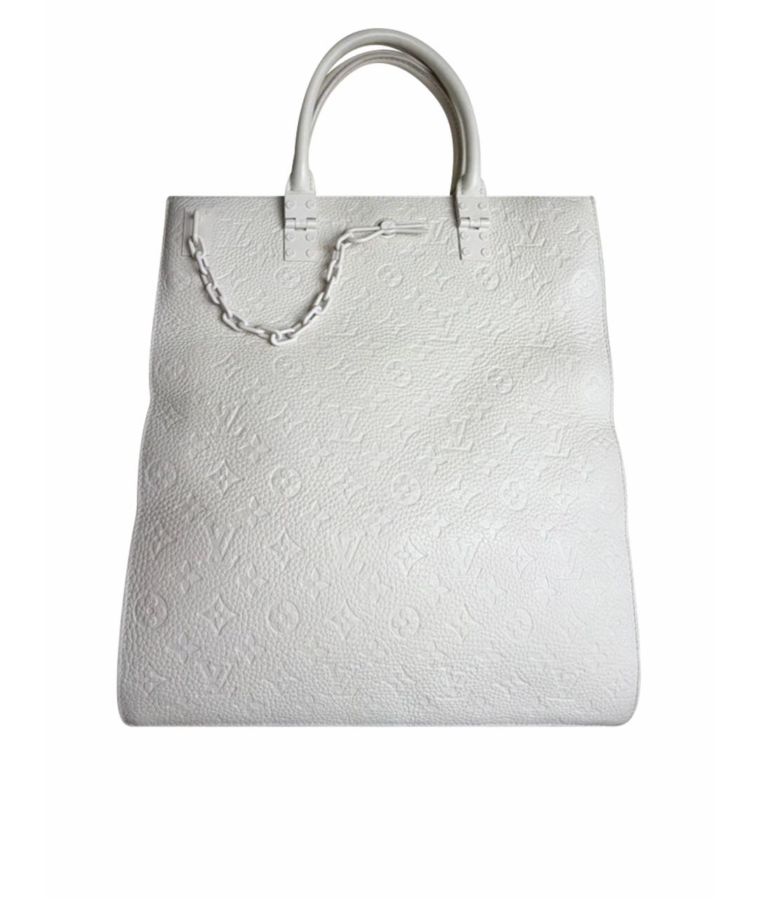 LOUIS VUITTON Белая кожаная сумка с короткими ручками, фото 1