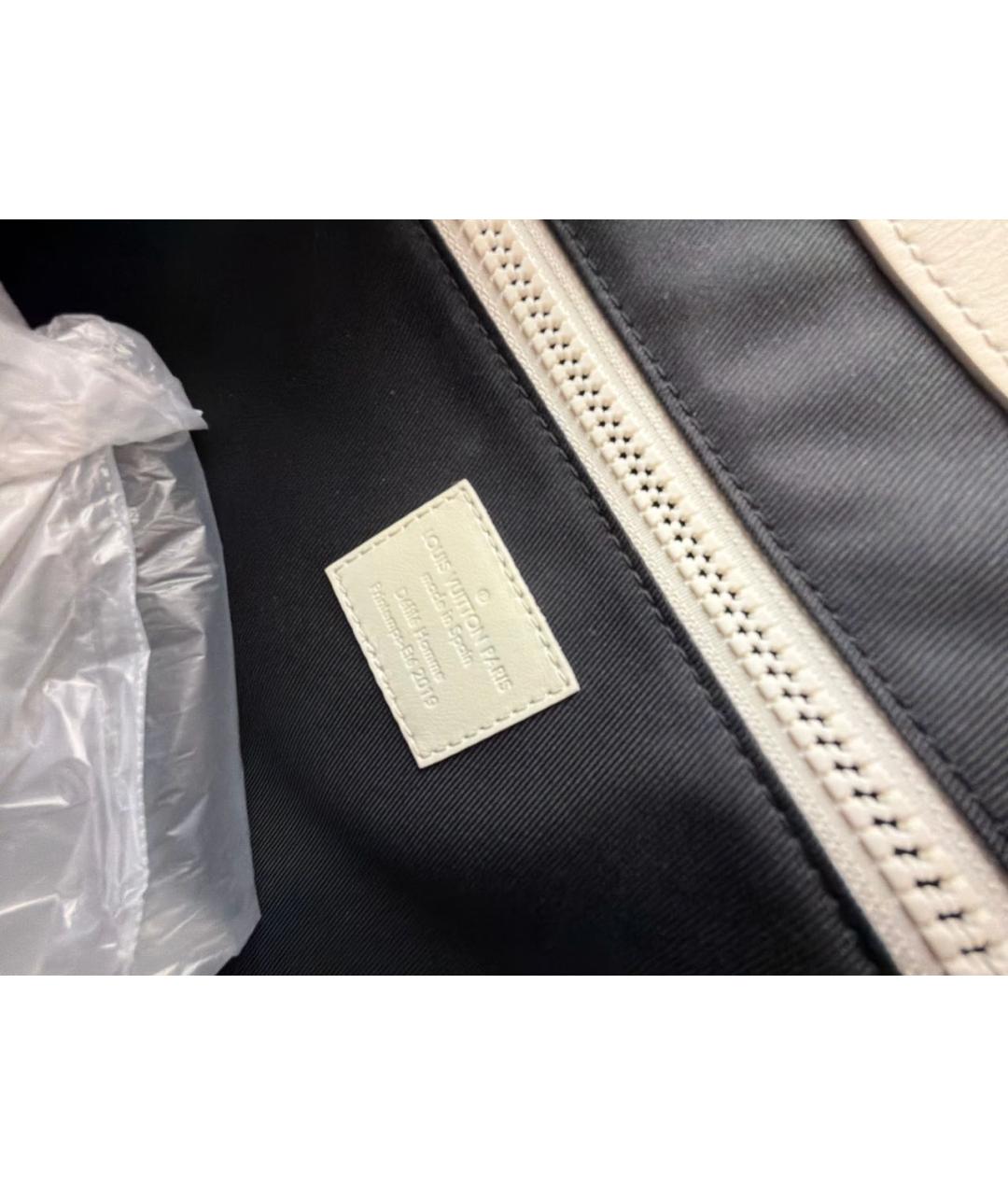 LOUIS VUITTON Белая кожаная сумка с короткими ручками, фото 4