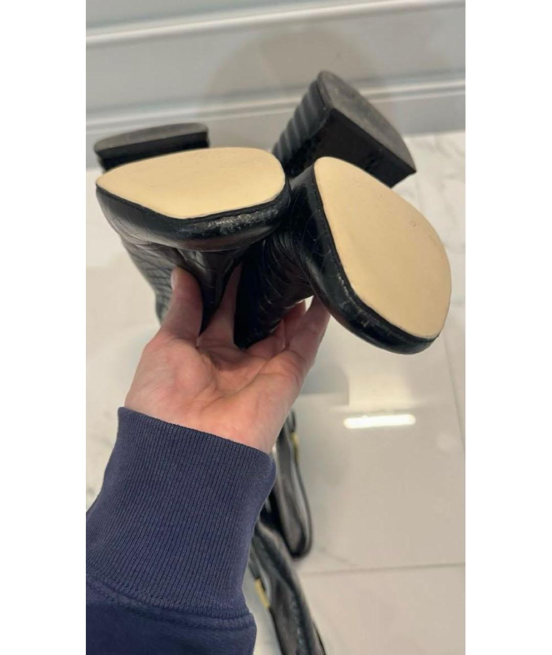 FENDI Черные сапоги из экзотической кожи, фото 4