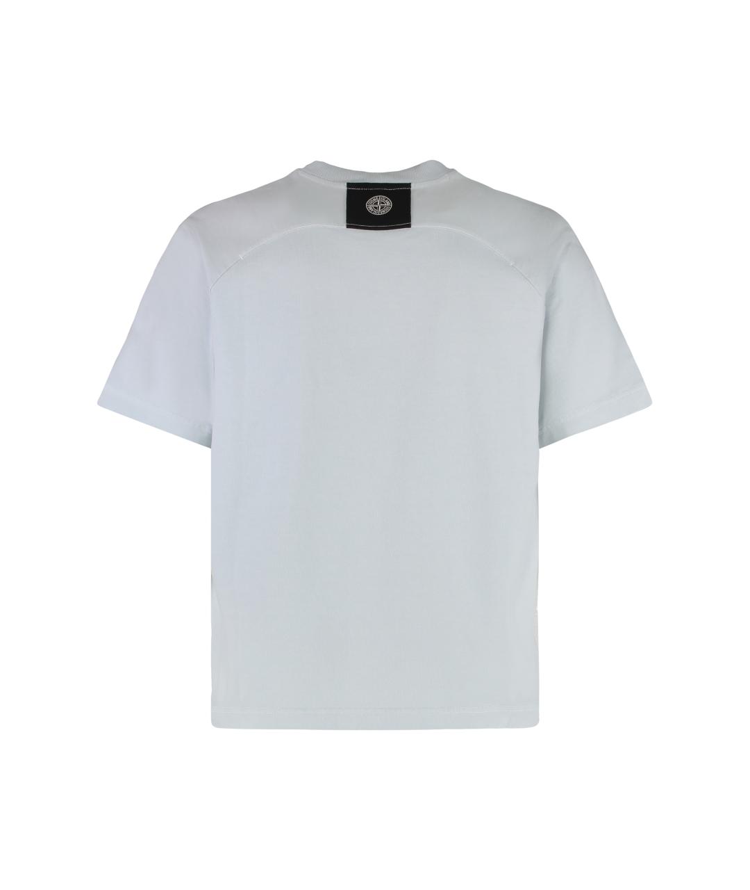 STONE ISLAND Синяя хлопковая футболка, фото 2