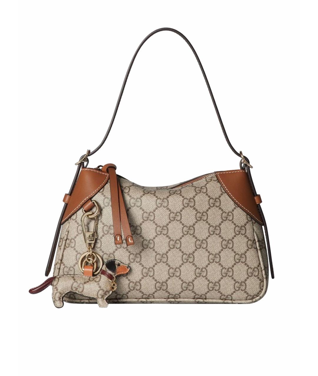 GUCCI Коричневая кожаная сумка через плечо, фото 3