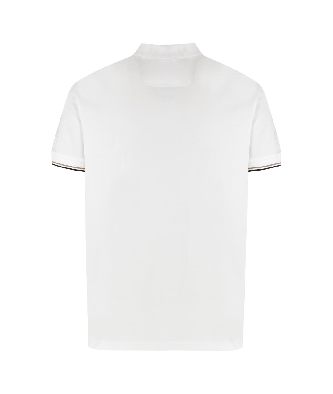 HUGO BOSS Белое хлопковое поло с коротким рукавом, фото 2