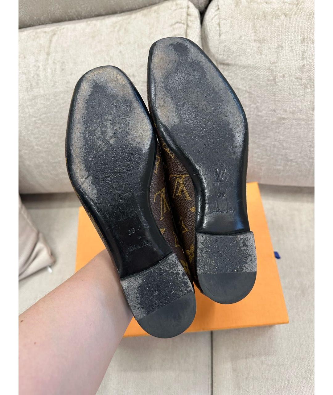 LOUIS VUITTON Коричневые лоферы, фото 7