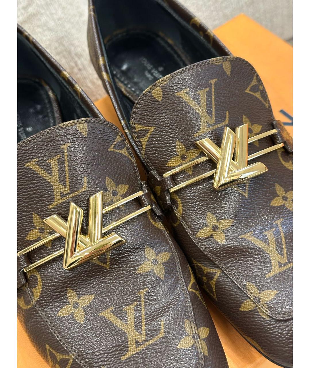 LOUIS VUITTON Коричневые лоферы, фото 5