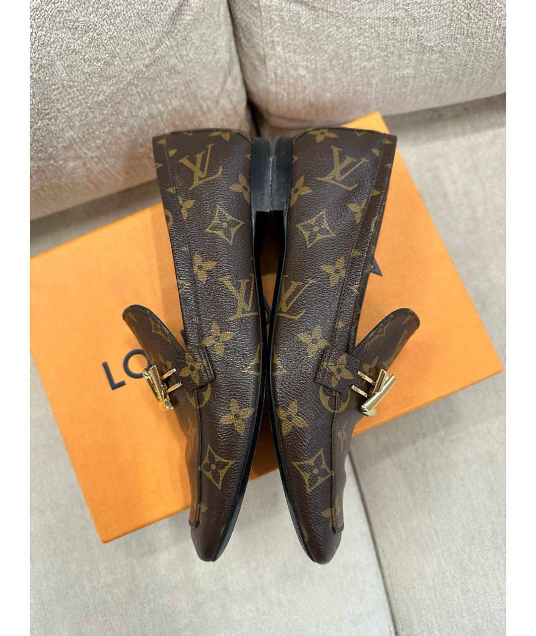 LOUIS VUITTON Коричневые лоферы, фото 9