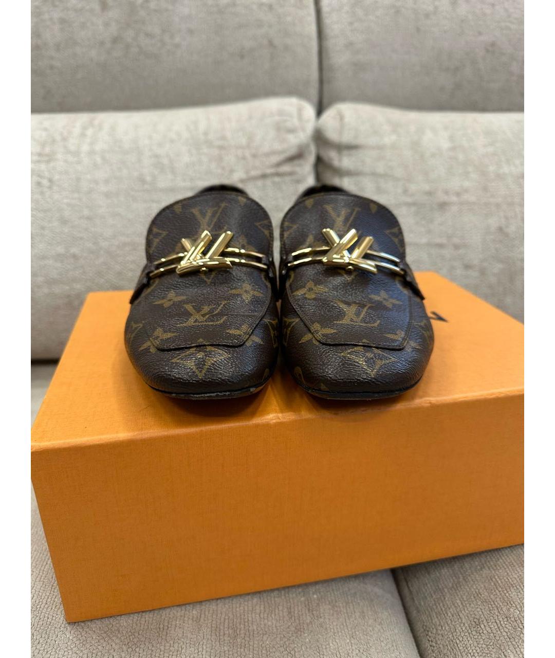 LOUIS VUITTON Коричневые лоферы, фото 8