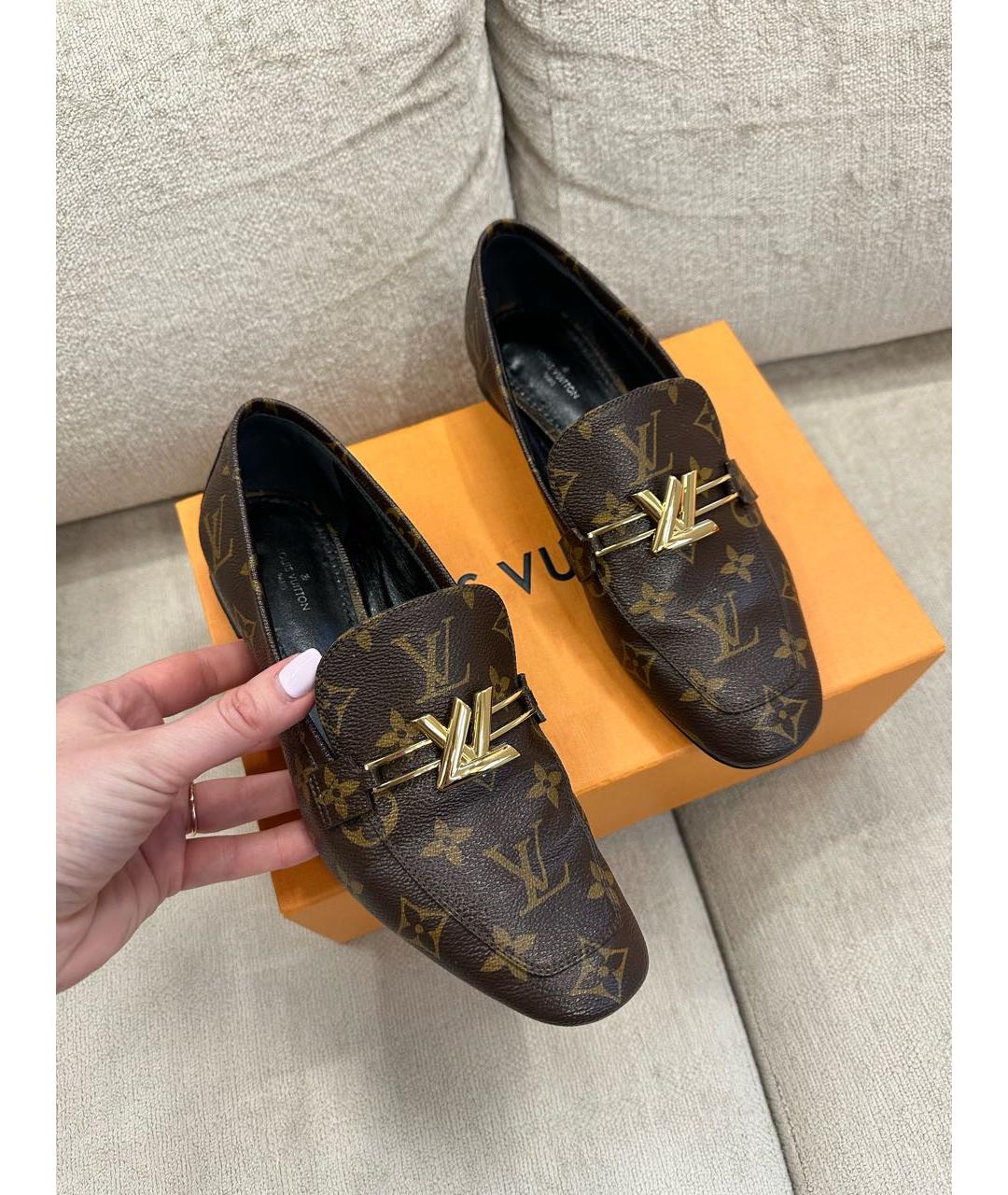 LOUIS VUITTON Коричневые лоферы, фото 2