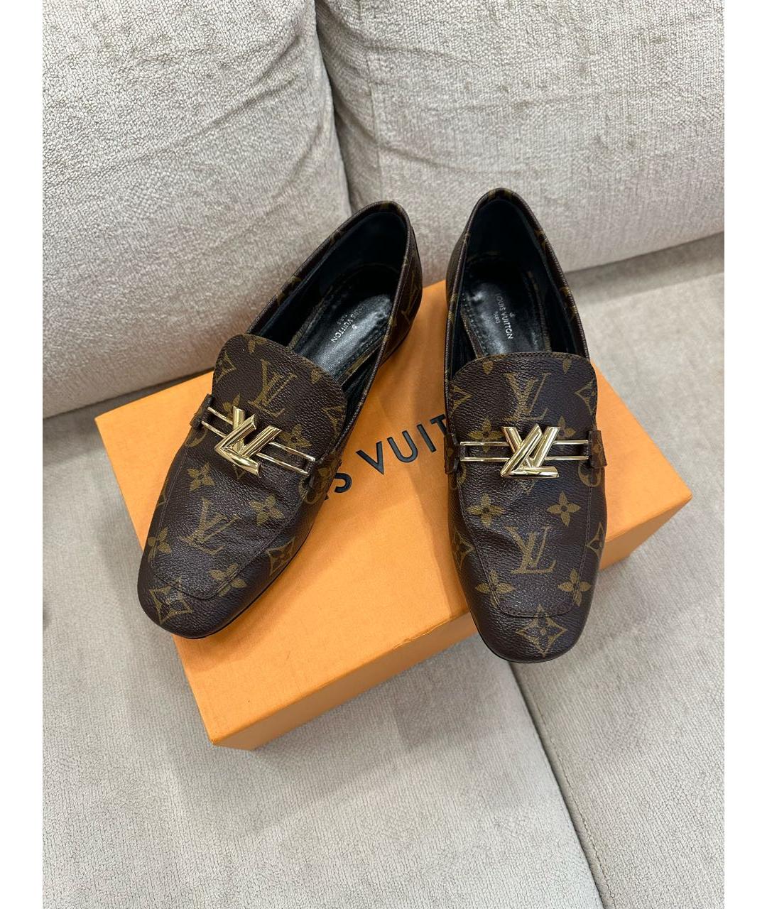 LOUIS VUITTON Коричневые лоферы, фото 3