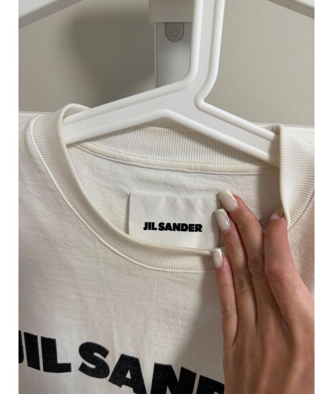 JIL SANDER Белая хлопковая футболка, фото 2