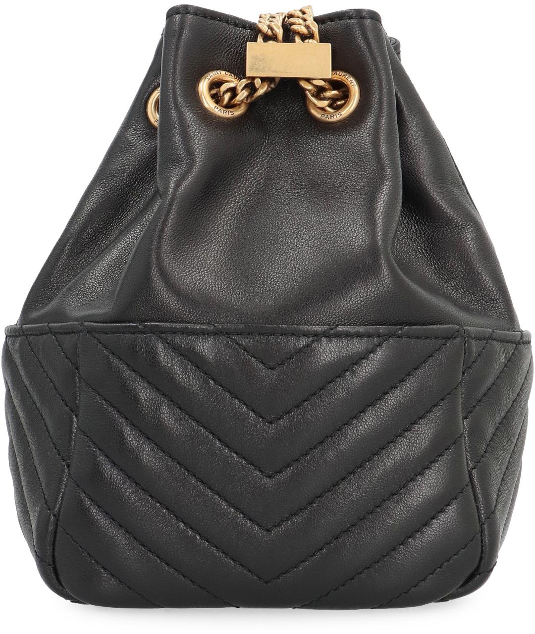 SAINT LAURENT Черная кожаная сумка через плечо, фото 4