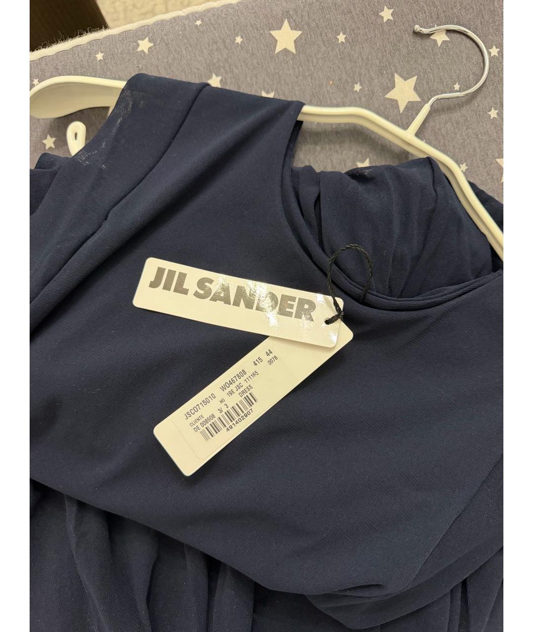 JIL SANDER Темно-синее полиамидовое повседневное платье, фото 3